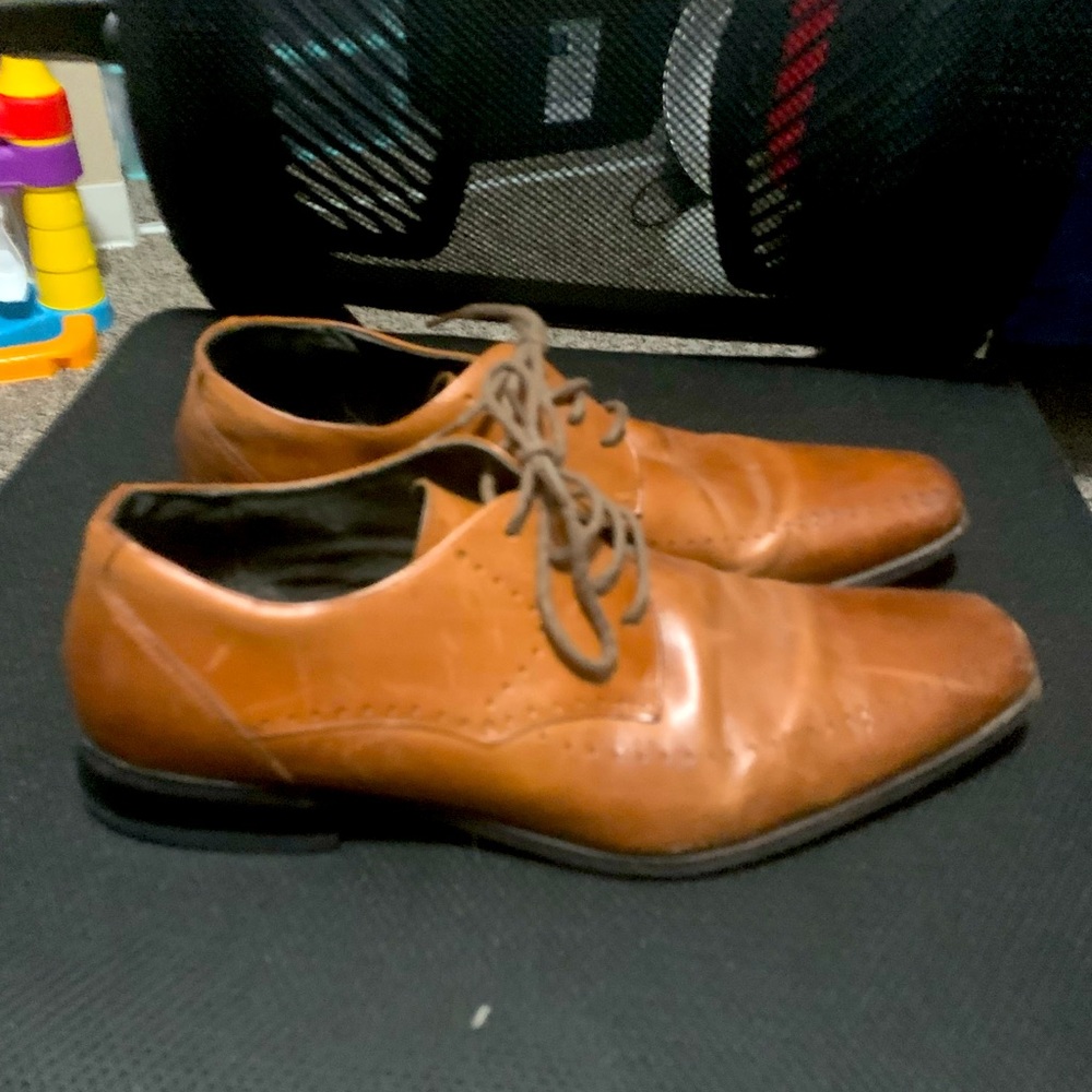 STACY ADAMS Dress Shoes, Brown, Size 11, GOOD CONDITION.